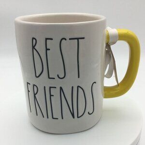 Rae Dunn Peanuts Artisan Collection Best Friends Ceramic Mug White Yellow NWT